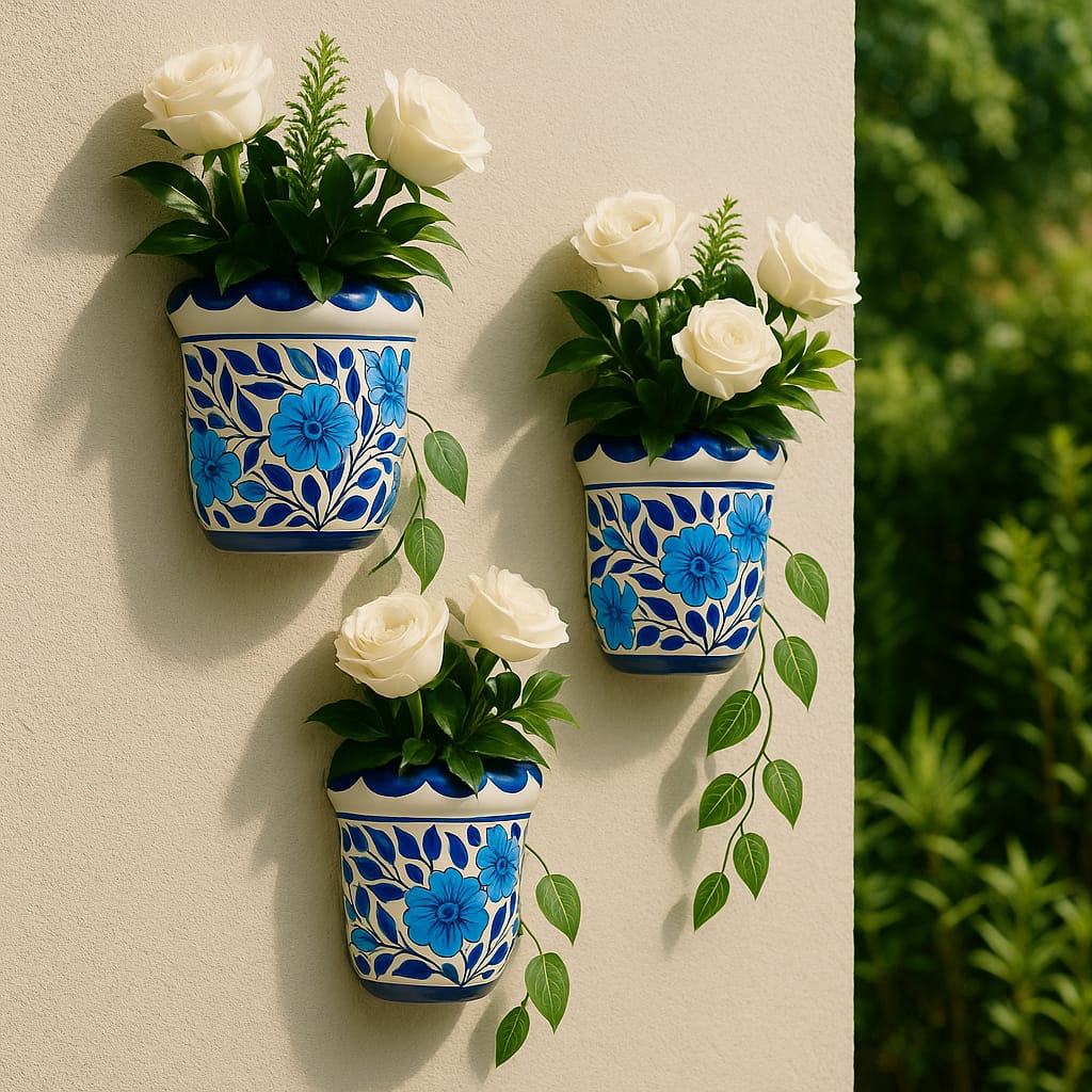 Stylish Wall Hanging Vases – Set of 3 | Premium Home Décor