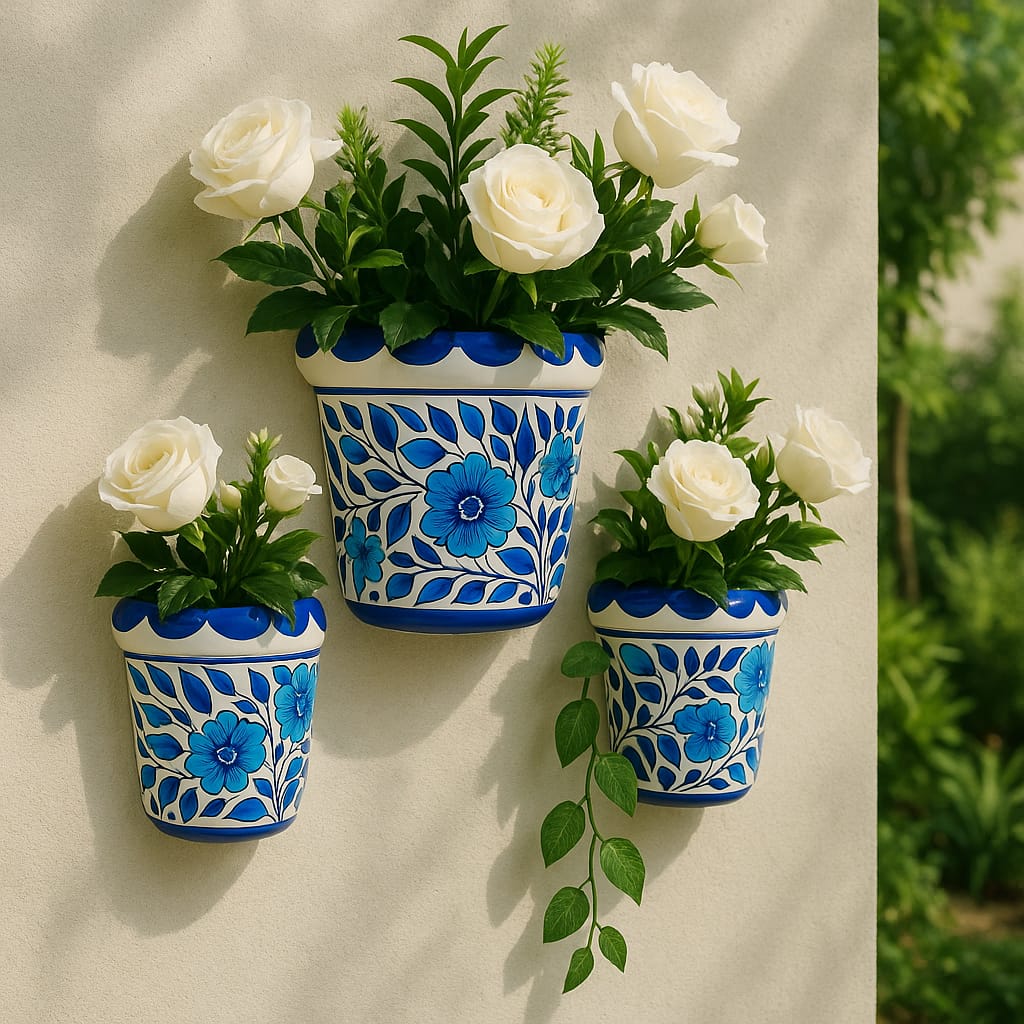 Stylish Wall Hanging Vases – Set of 3 | Premium Home Décor