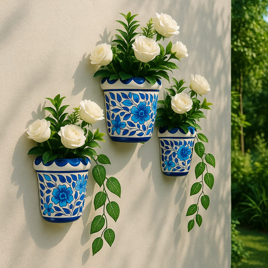 Stylish Wall Hanging Vases – Set of 3 | Premium Home Décor