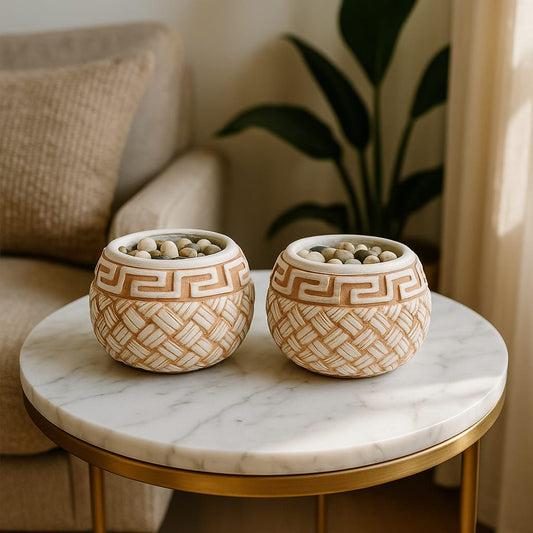 Raised Design pots -Set of 2 | Premium Home Décor
