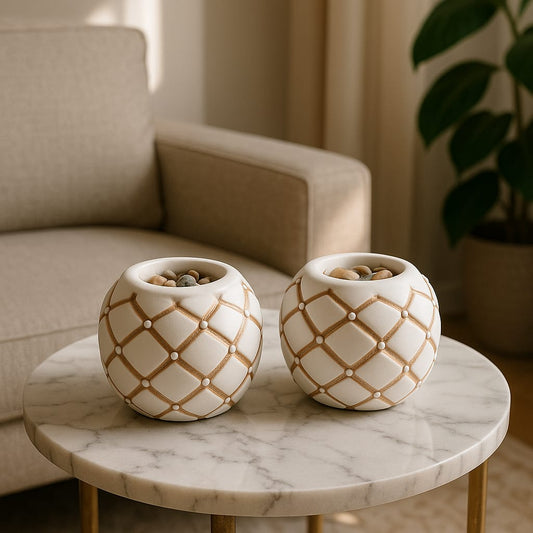 Raised Design pots -Set of 2 | Premium Home Décor